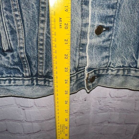 Vintage 80s Levi's Men's Harley Davidson Denim Motorcycle Jacket L with Patches - Picture 2 of 16